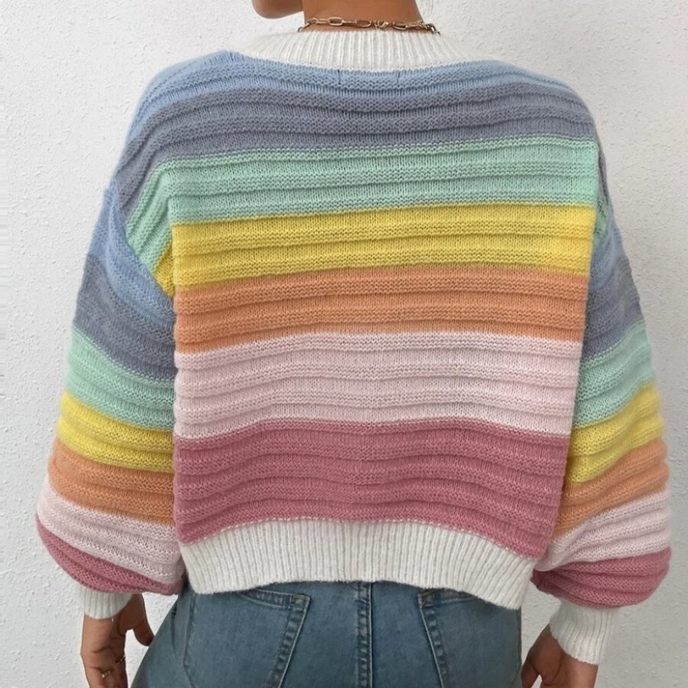 Colorblock Button down Cardigan - Picture 4 of 9